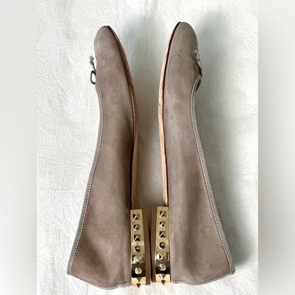 J. Crew Gray  Studded Suede Ballet Flats for Women Size 8 - Picture 5 of 8